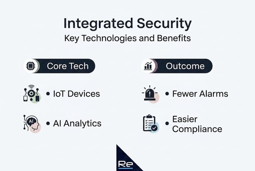Infographic integrated security technologies and outcomes
