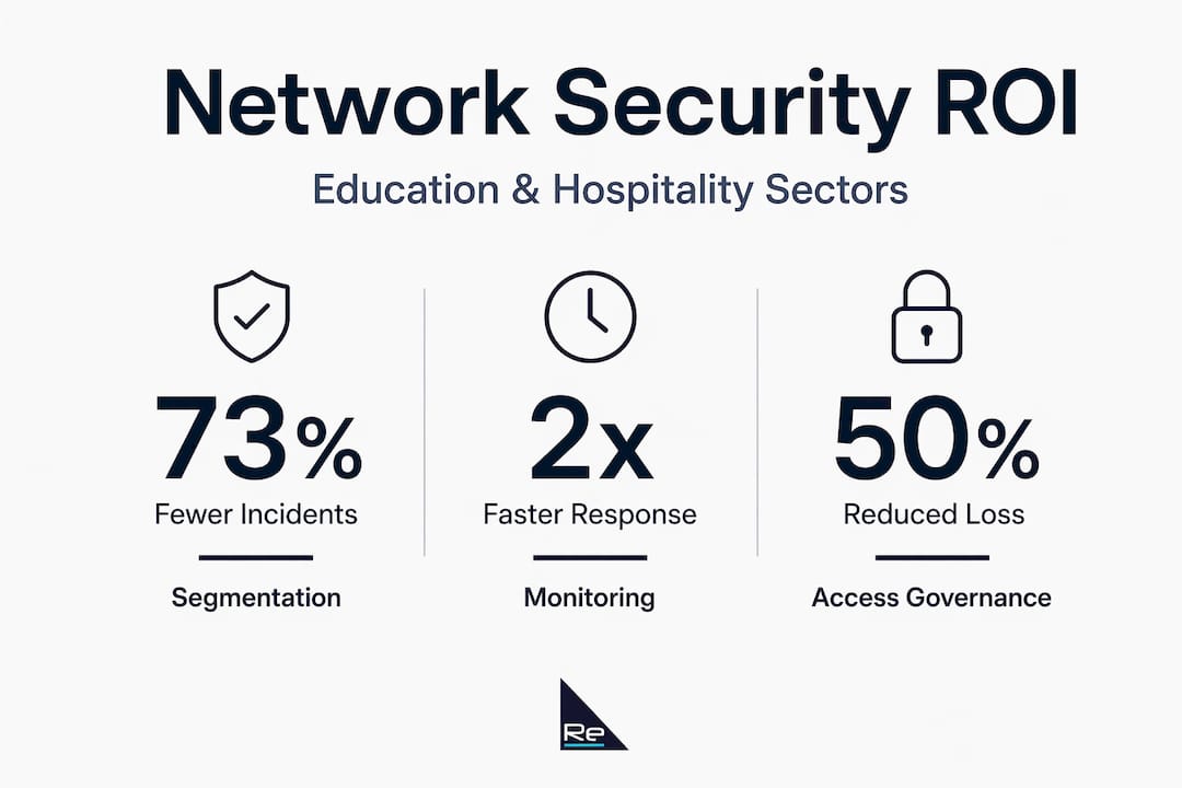 Infographic showing network security controls ROI