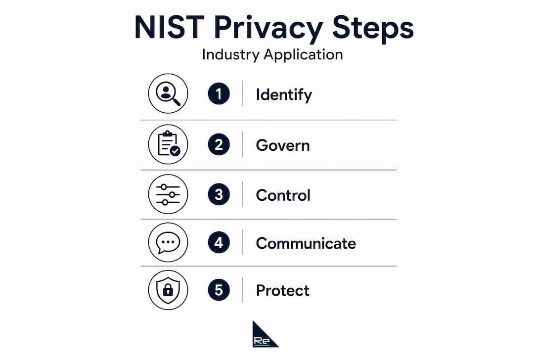 Infographic showing NIST Privacy Framework steps
