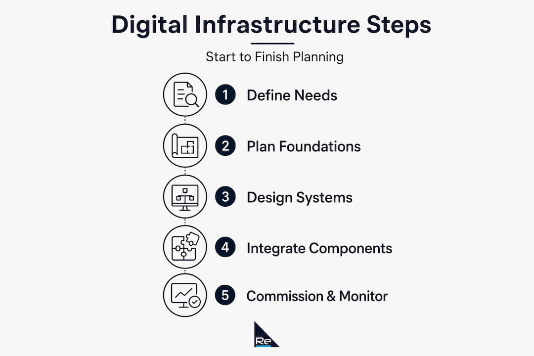 Five step process for digital building infrastructure