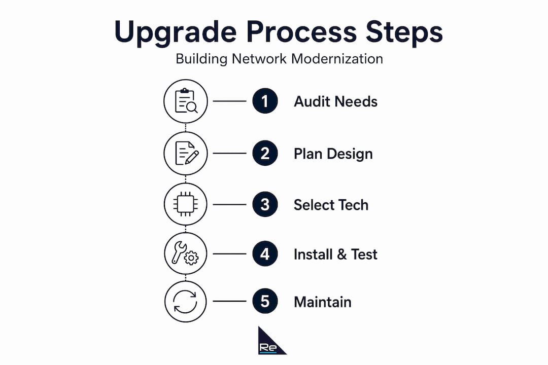 Infographic of five-step network upgrade process