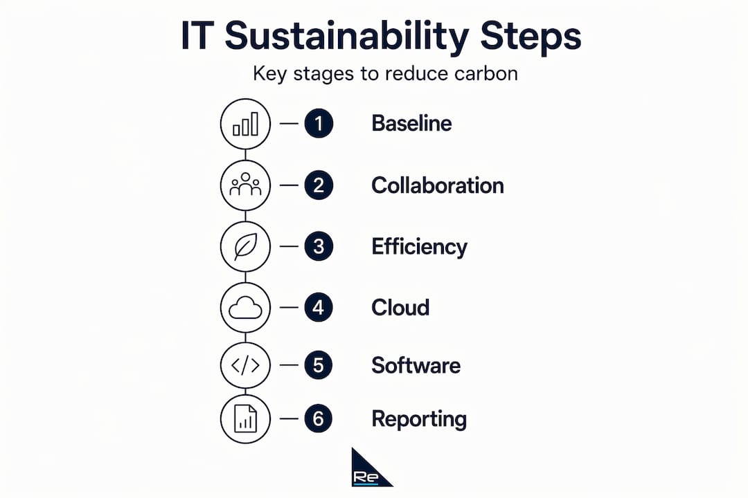 Infographic of steps for sustainable IT
