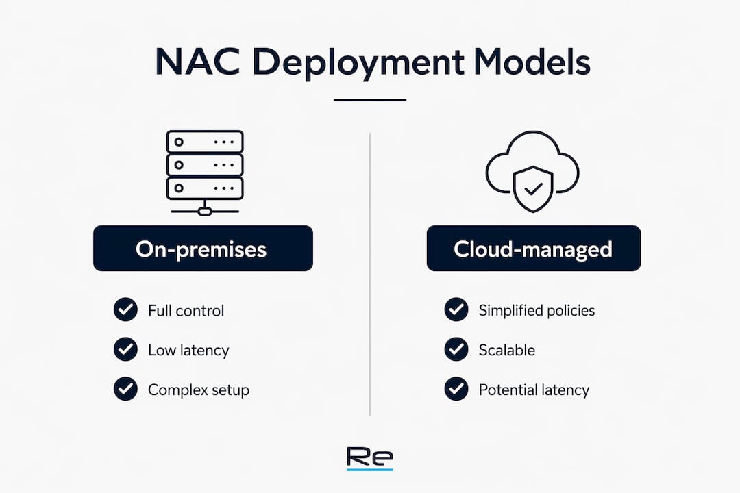 Infographic comparing NAC deployment models