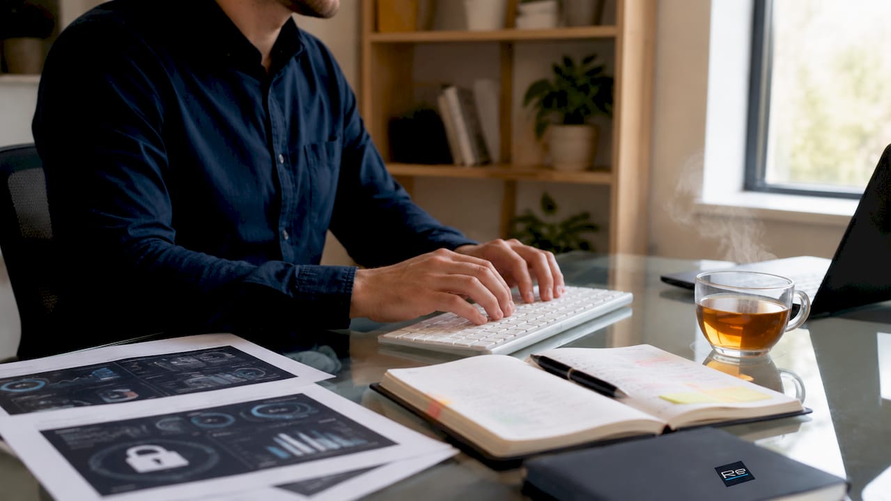 Why secure network endpoints: a guide for IT teams - Re-solution Hands typing during rapid breach response