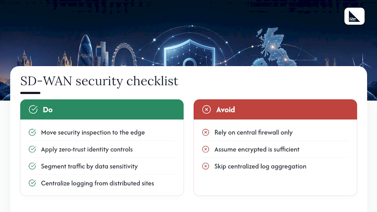 Compliance and security considerations specific to SD-WAN migration — overview diagram