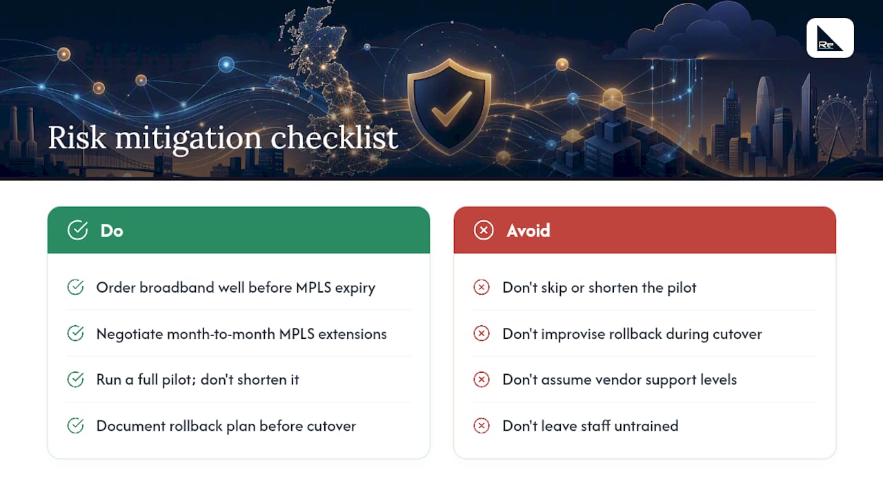 Risk management and mitigation strategies during migration — overview diagram
