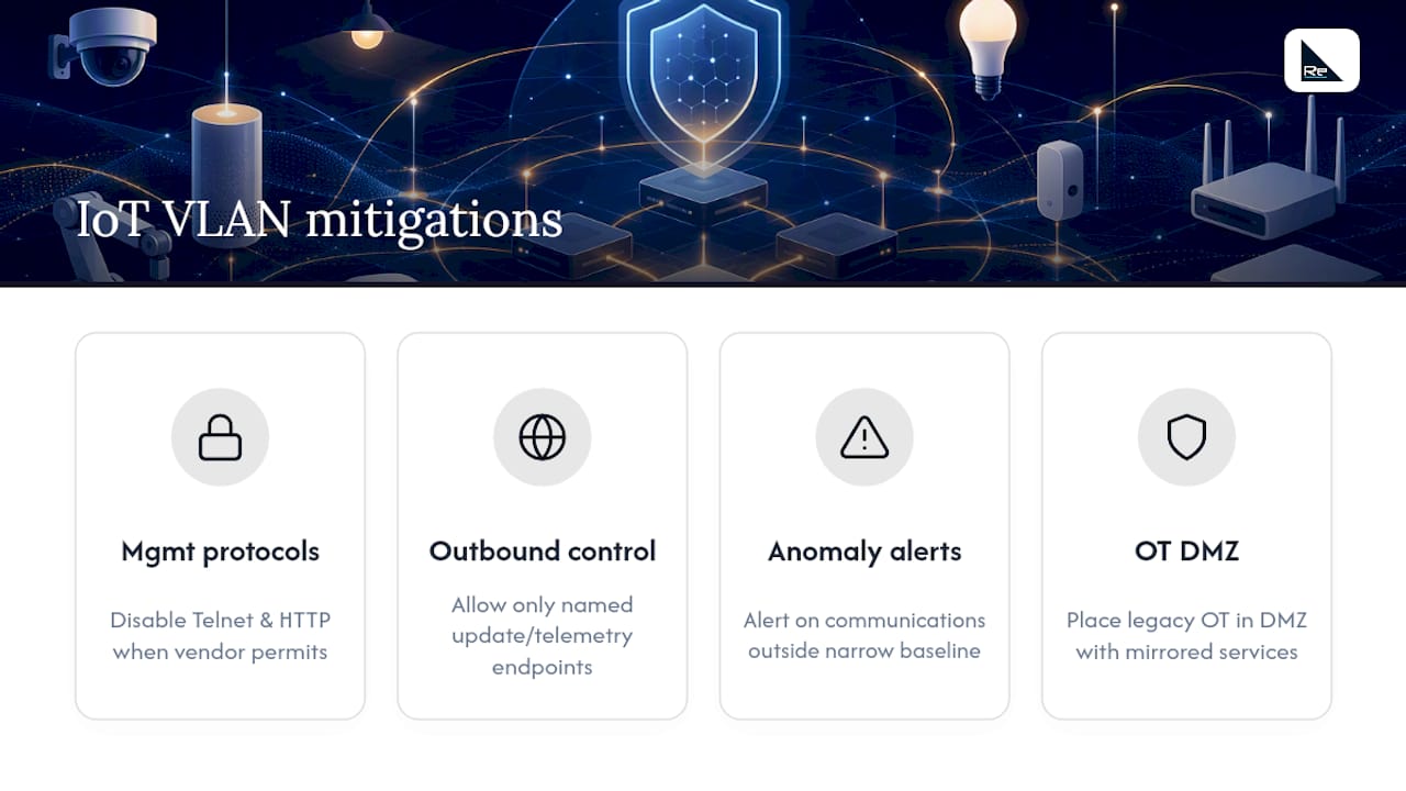 Validation First IoT VLAN Checklist for Network Engineers (35 Years) - Re-solution Four controls for mitigating IoT VLAN threats