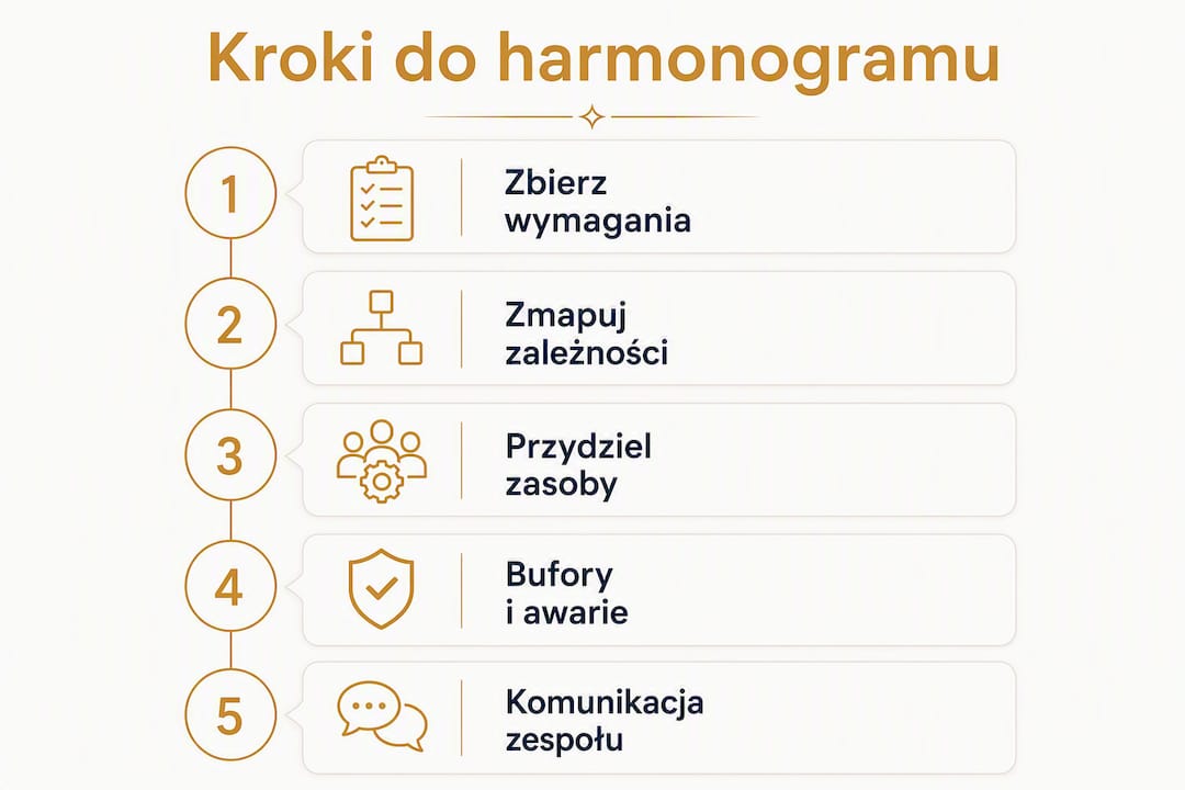 Grafika pokazująca, jak krok po kroku przygotować plan dnia ślubu