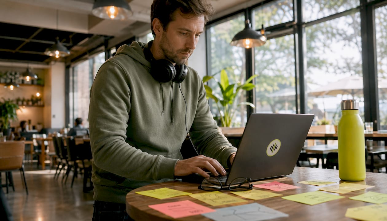 Engineer coding Google Meet transcription integration