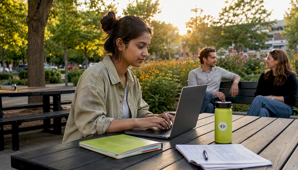 Developer working on diarization laptop