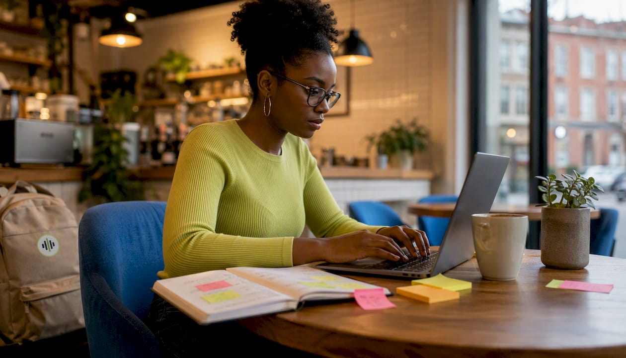 Developer at home office preparing PoC checklist