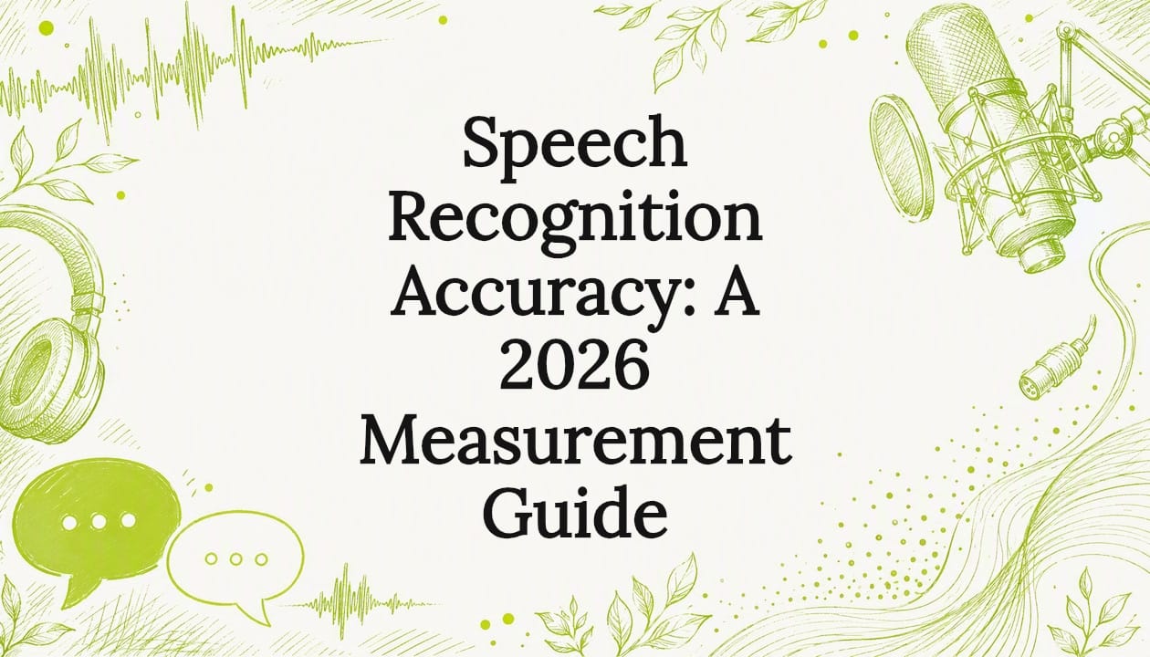 Decorative title card illustration for speech recognition article