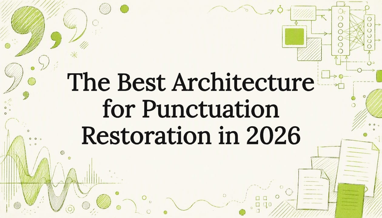 Decorative title card illustration for punctuation restoration article