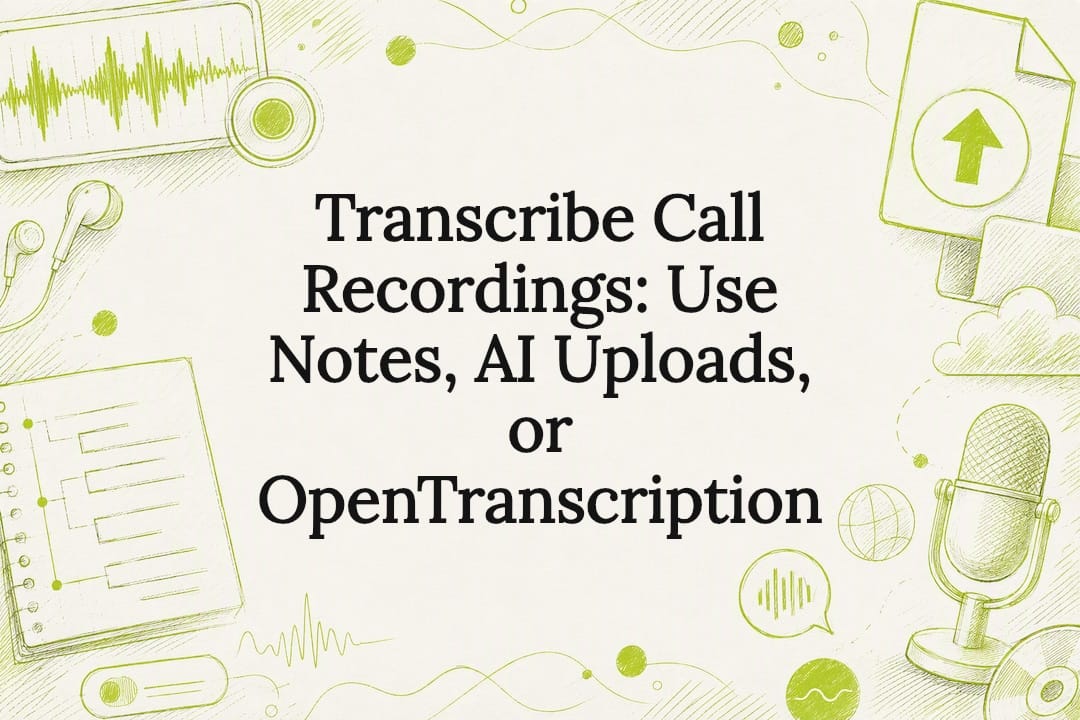Decorative call transcription title card