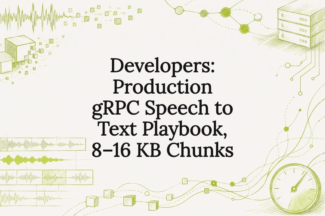 Hand-drawn gRPC audio streaming title card
