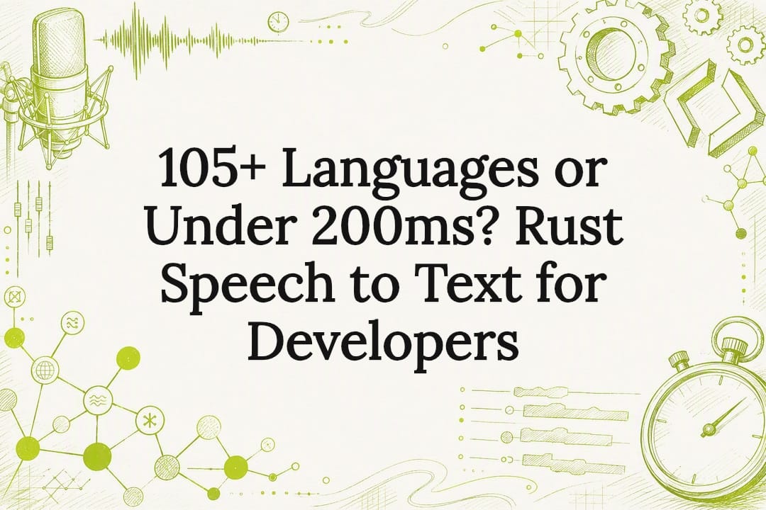 Decorative Rust speech transcription title card