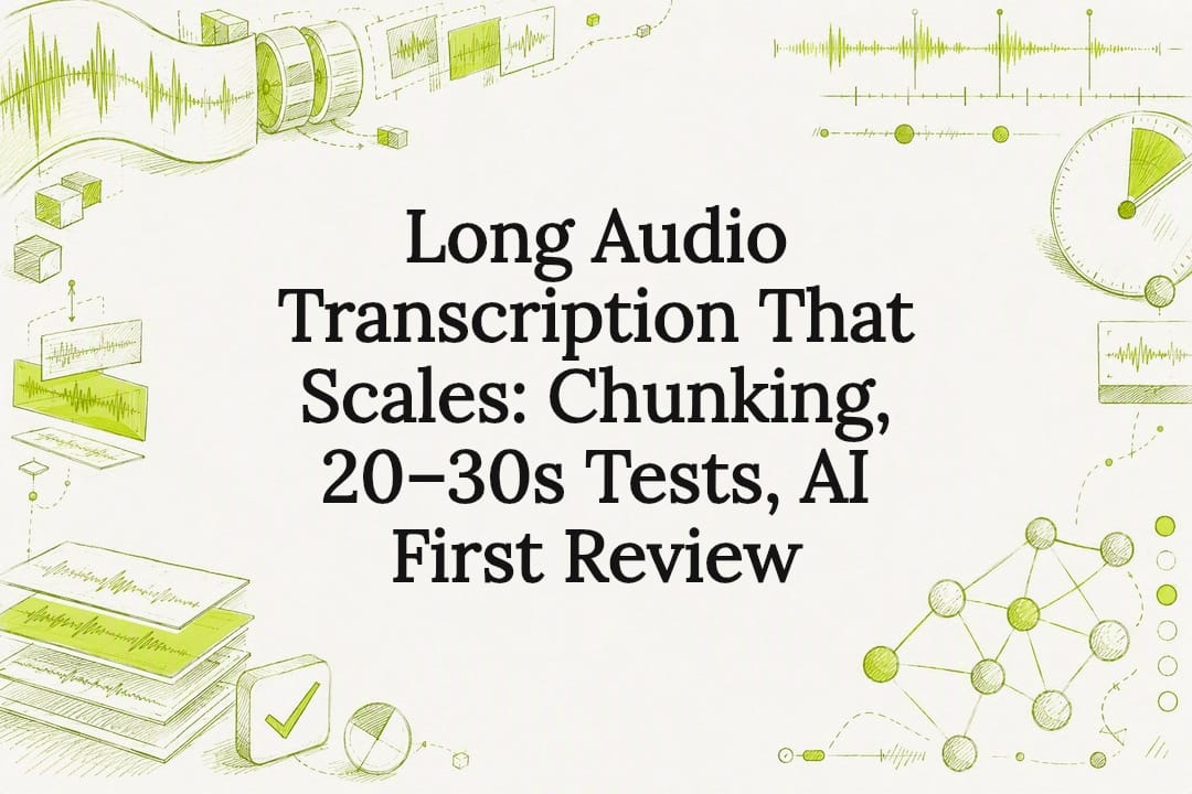 Decorative long audio transcription title card