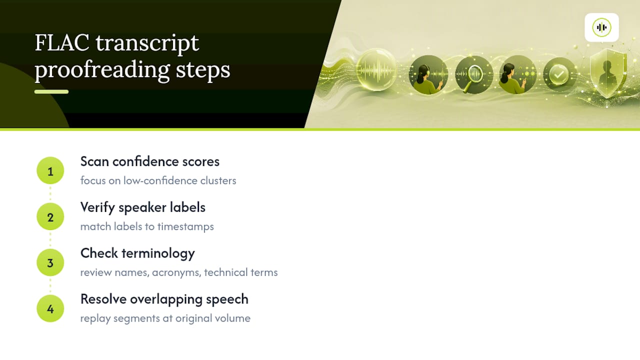 How Should You Edit and Proofread a FLAC-Sourced Transcript? — overview diagram