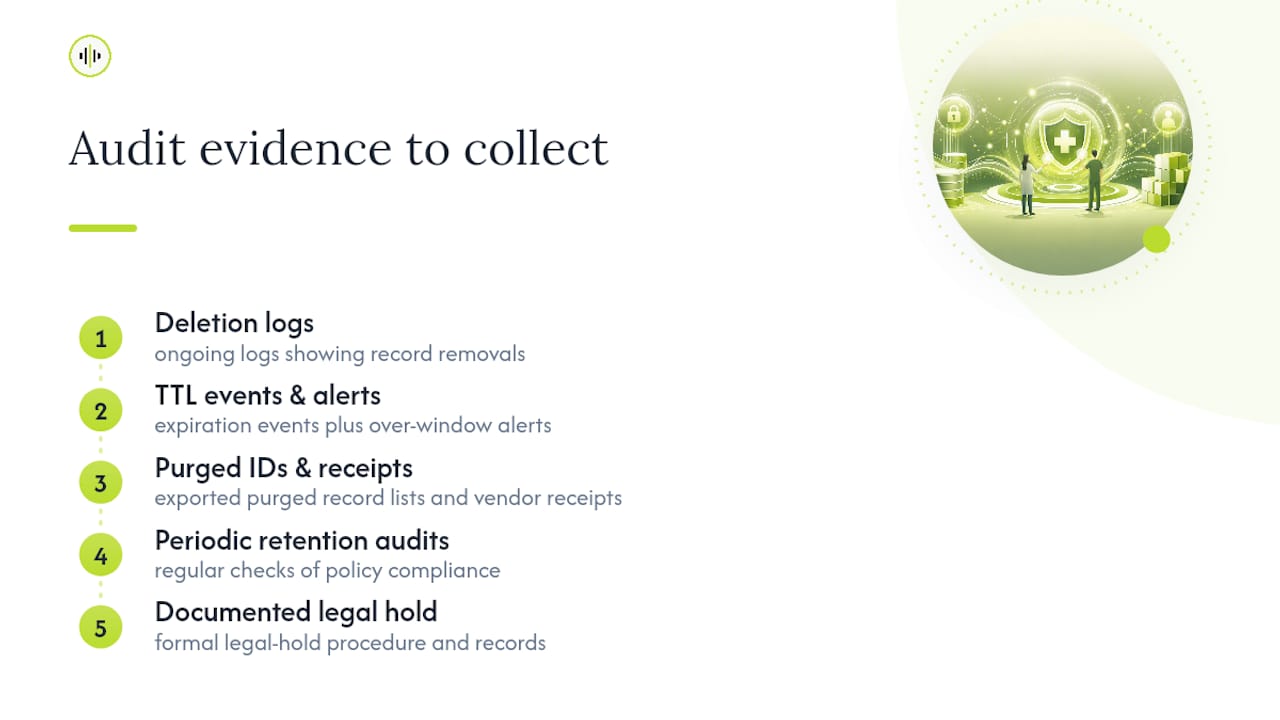 Audit evidence for transcription deletion