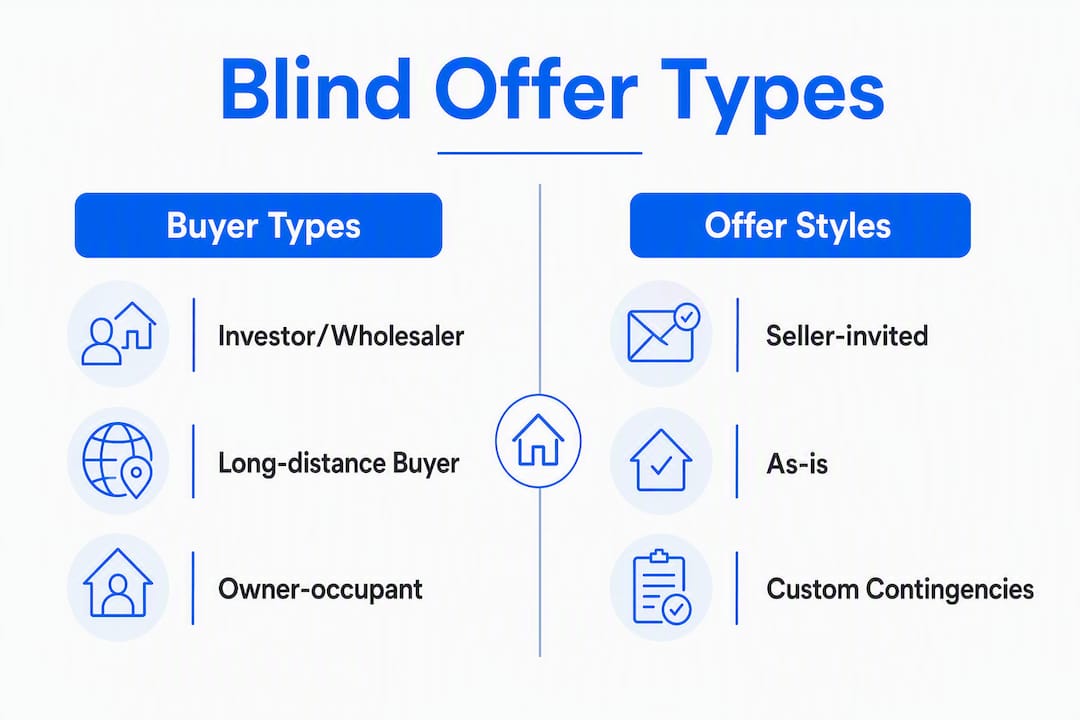 Infographic comparing blind offer types and styles