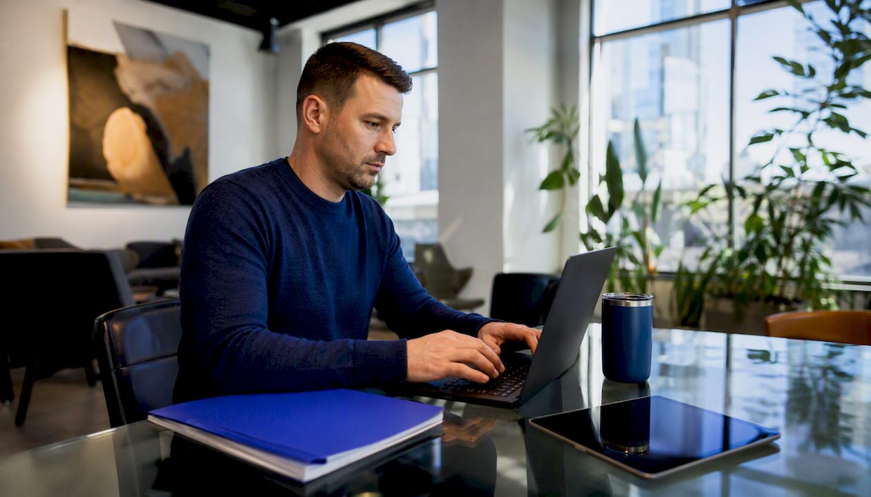 Wholesaler working at home office desk