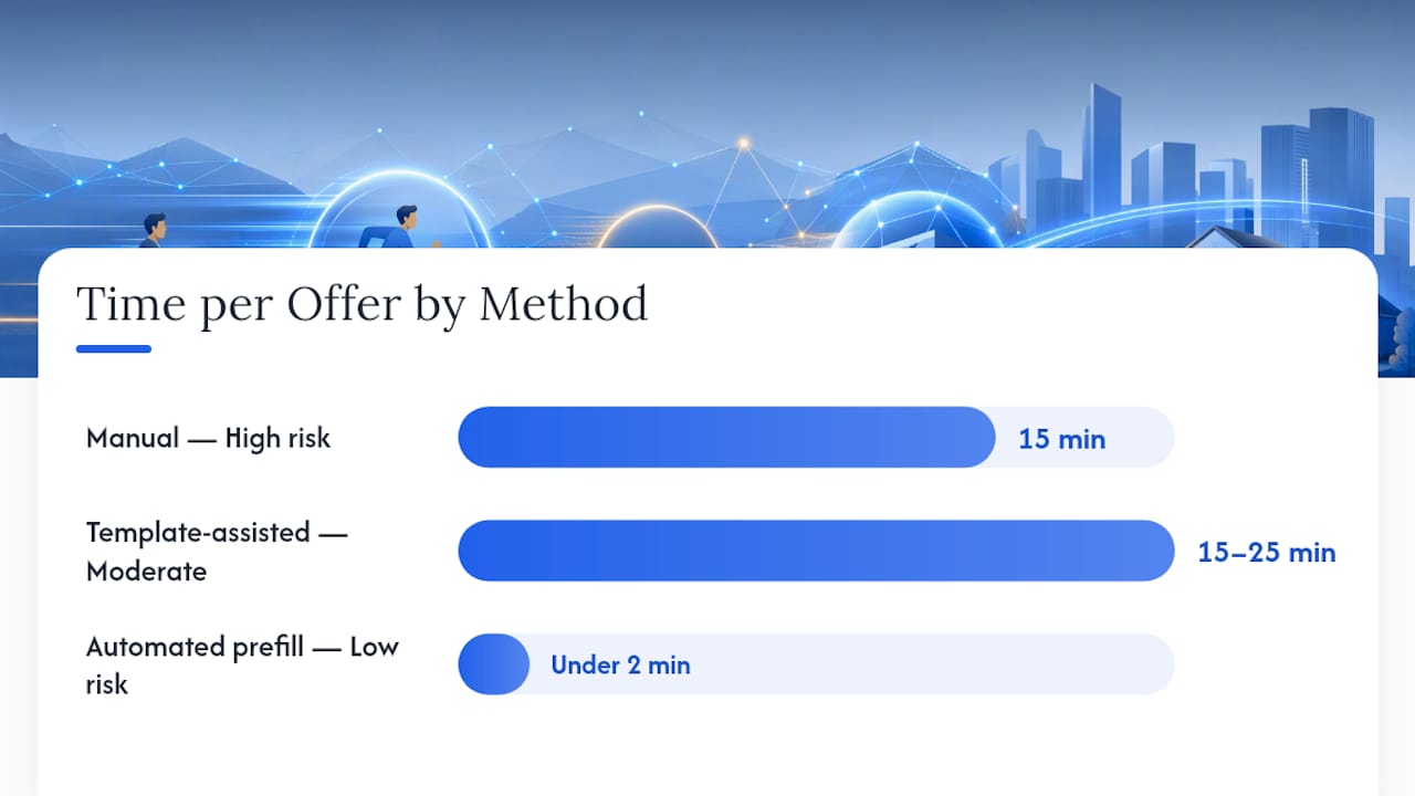 Comparison diagram of offer methods by time and error risk