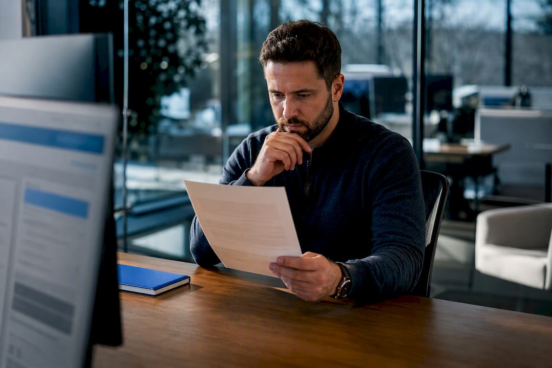 Investor reviewing automated real estate offer