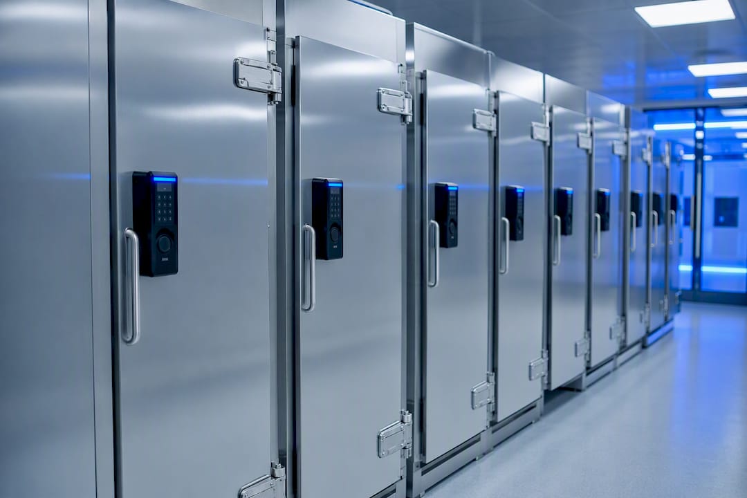 Secured genetic sample storage in lab
