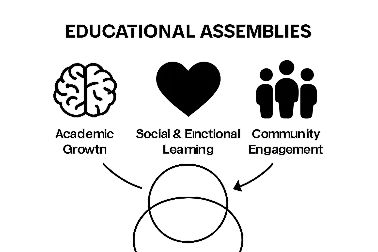 Three icons showing academic, social-emotional, and community benefits