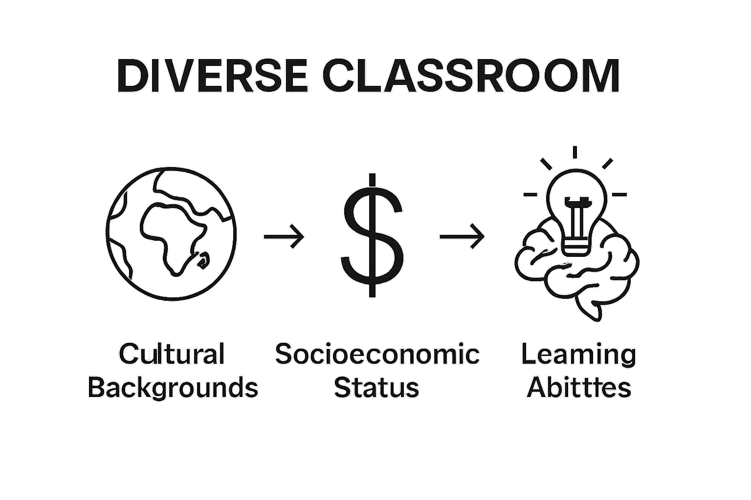 Infographic showing main dimensions of school diversity