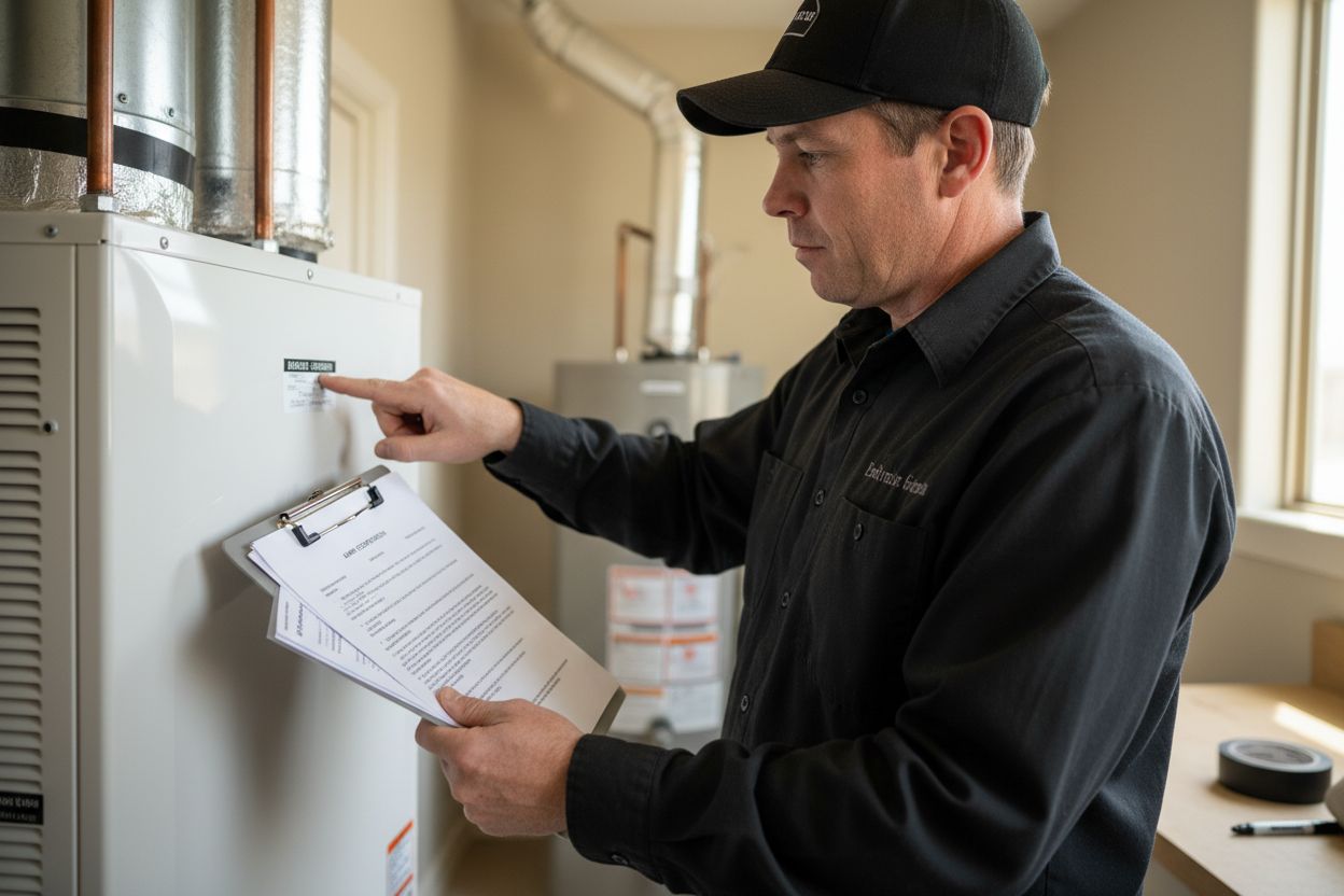 HVAC professional paperwork inspection