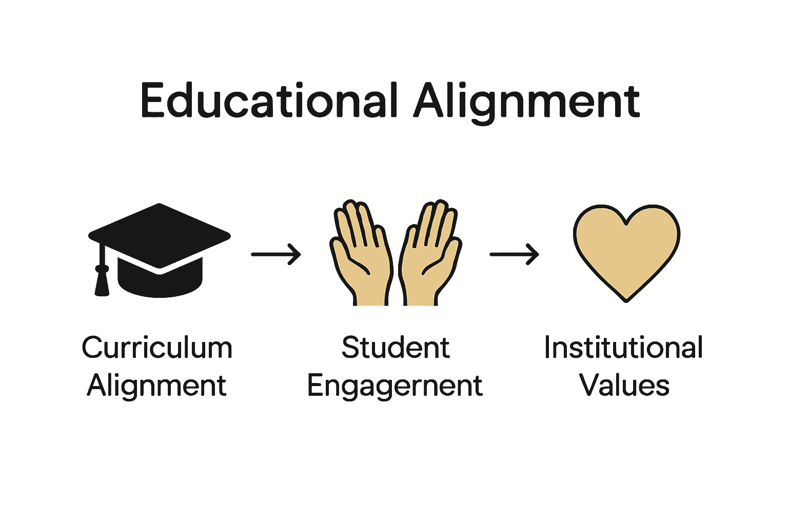 Process infographic showing steps for evaluating educational entertainment alignment.