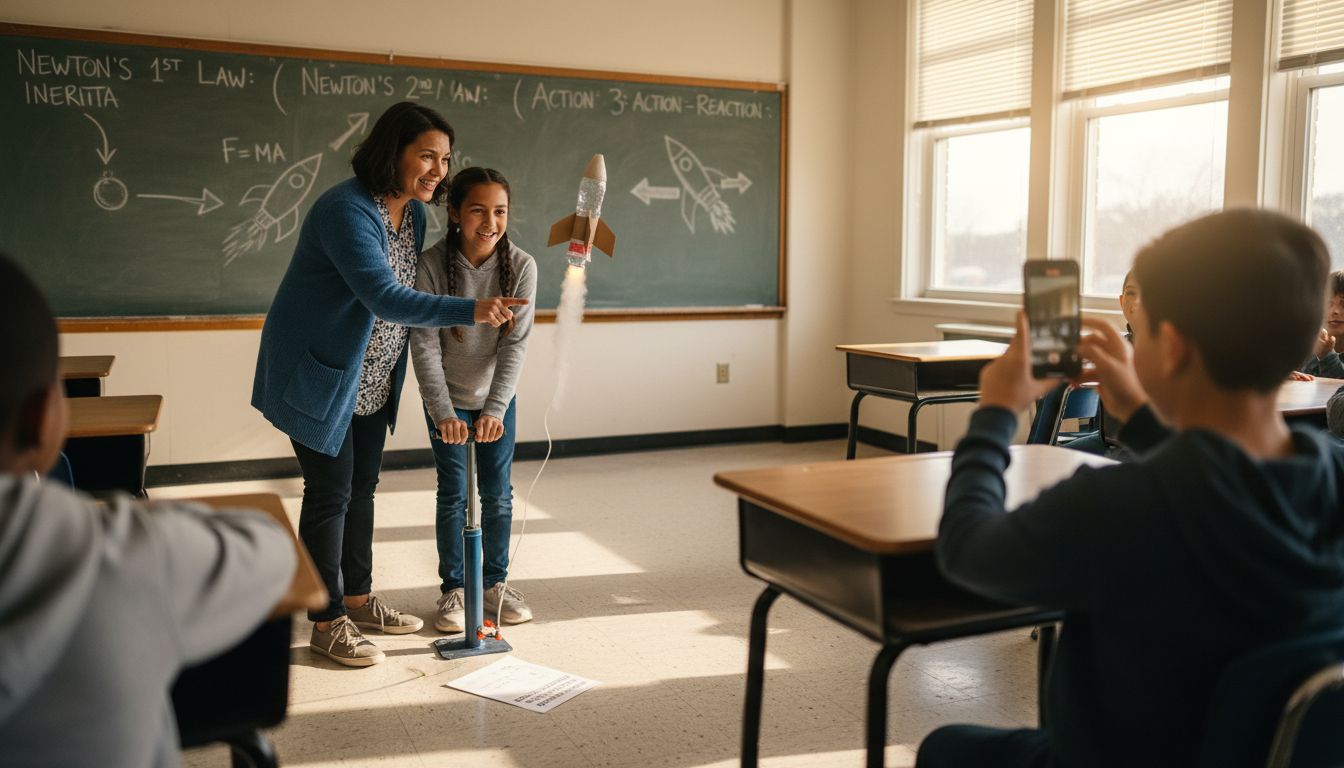 Interactive classroom STEM demonstration rocket launch