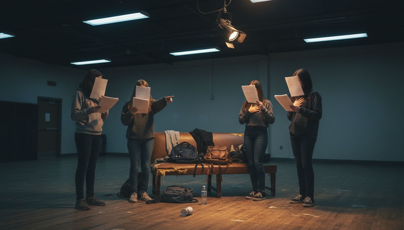 High school students in theater rehearsal