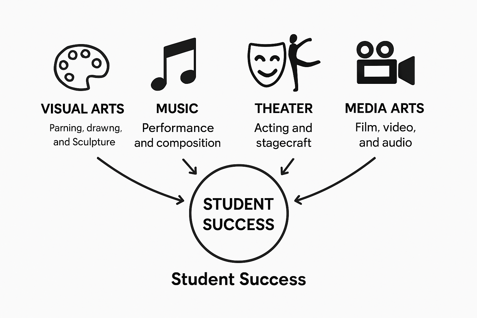 Infographic compares five school arts programs