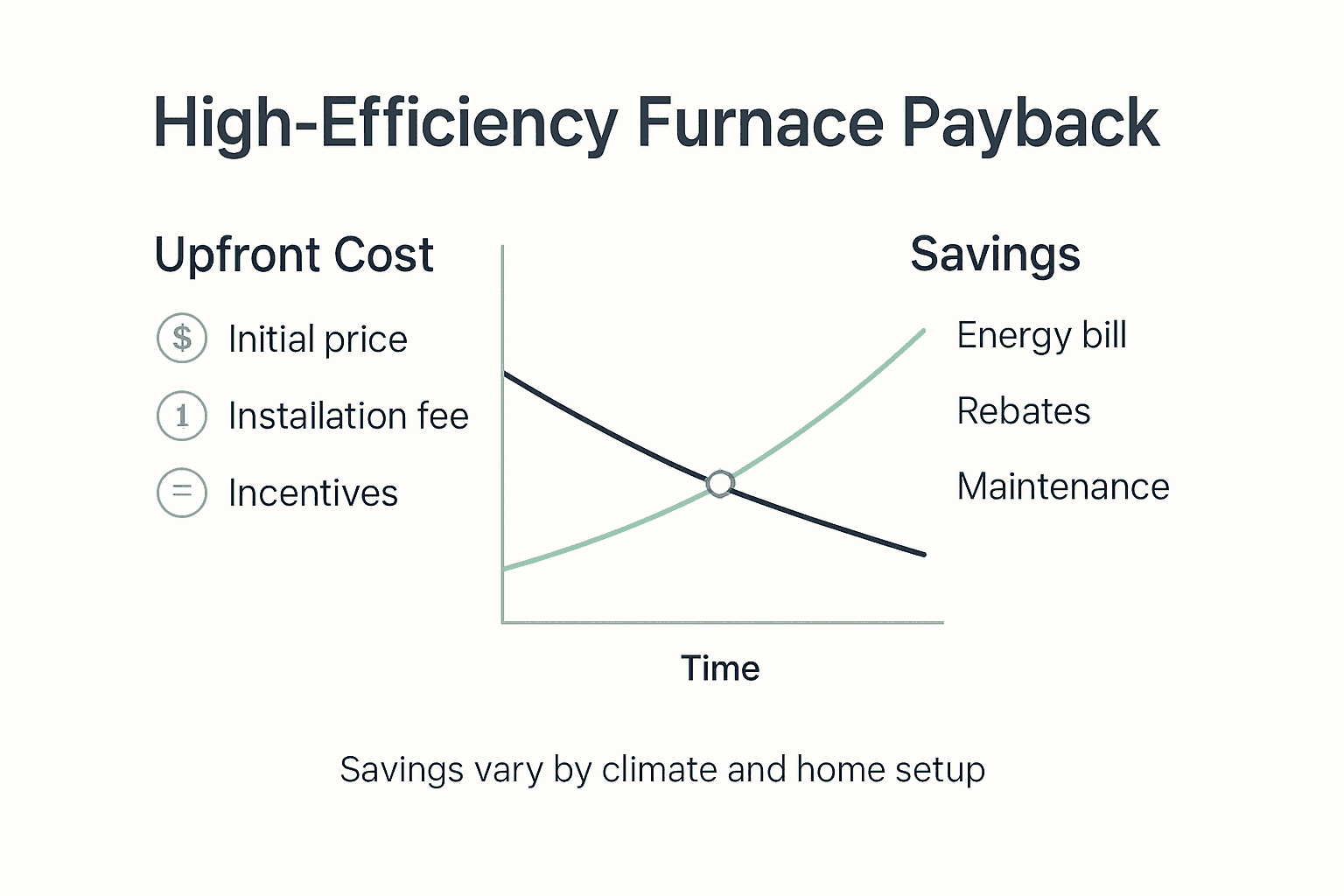 Infographic showing furnace payback and savings breakdown
