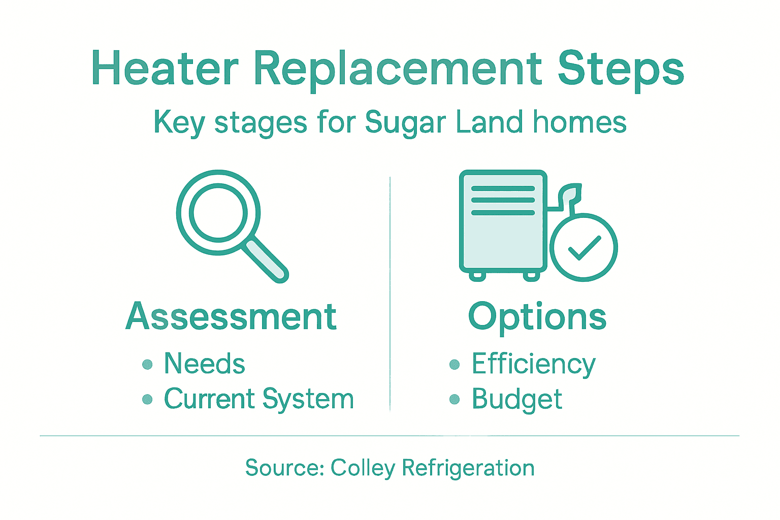 Infographic showing heater replacement steps overview