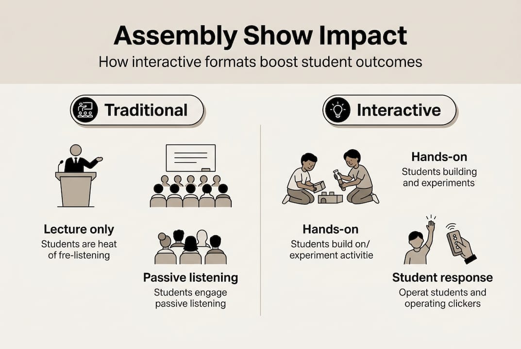 Infographic comparing traditional and interactive assemblies