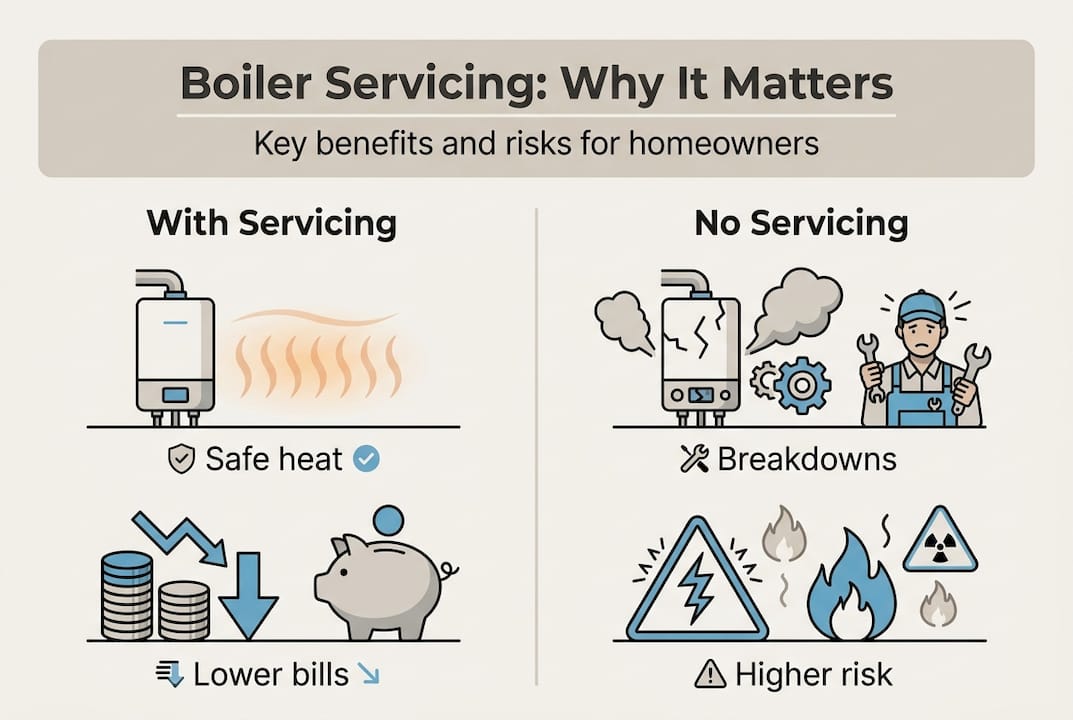 Infographic: boiler servicing benefits and risks