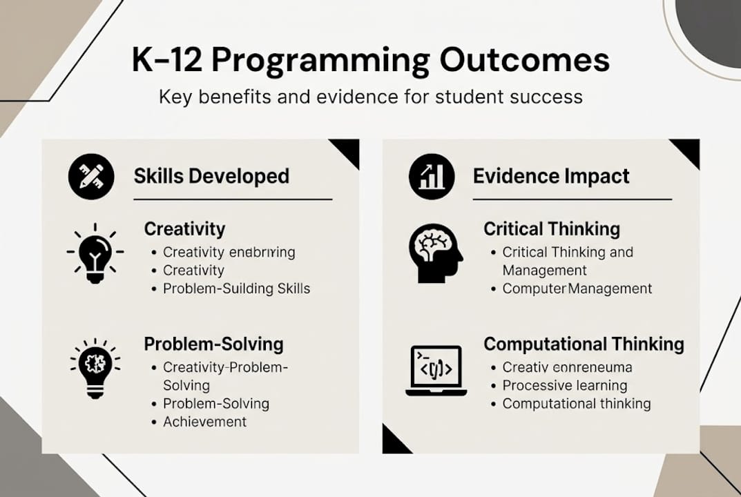 Infographic summarizing K-12 programming benefits