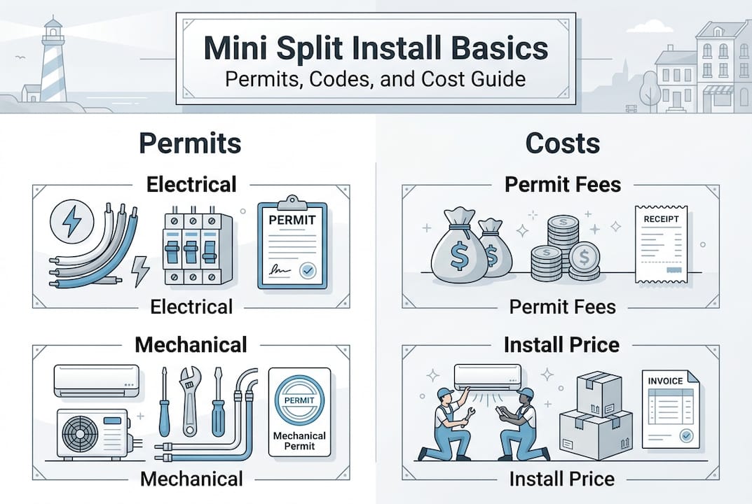 Infographic of mini split permits and costs