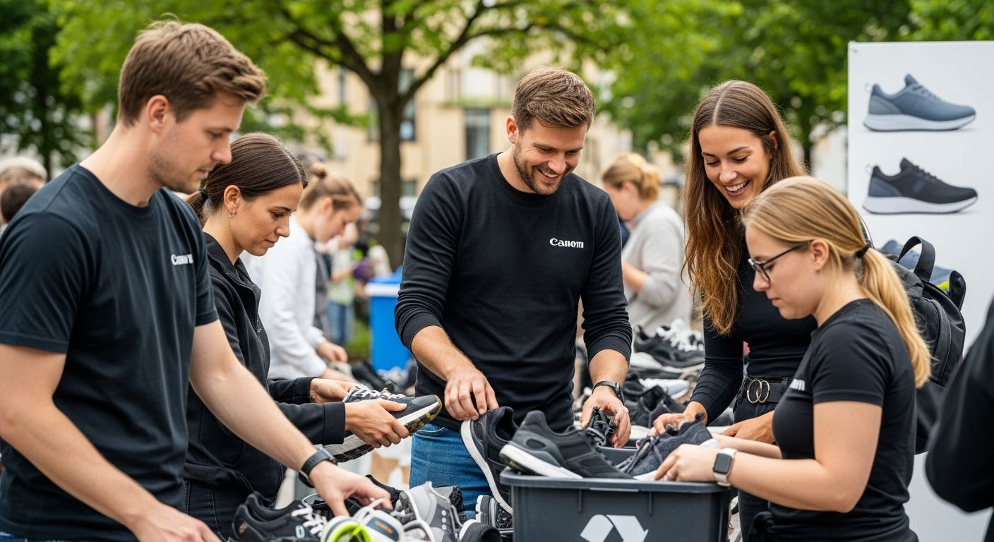 återvunna skor återvinning människor