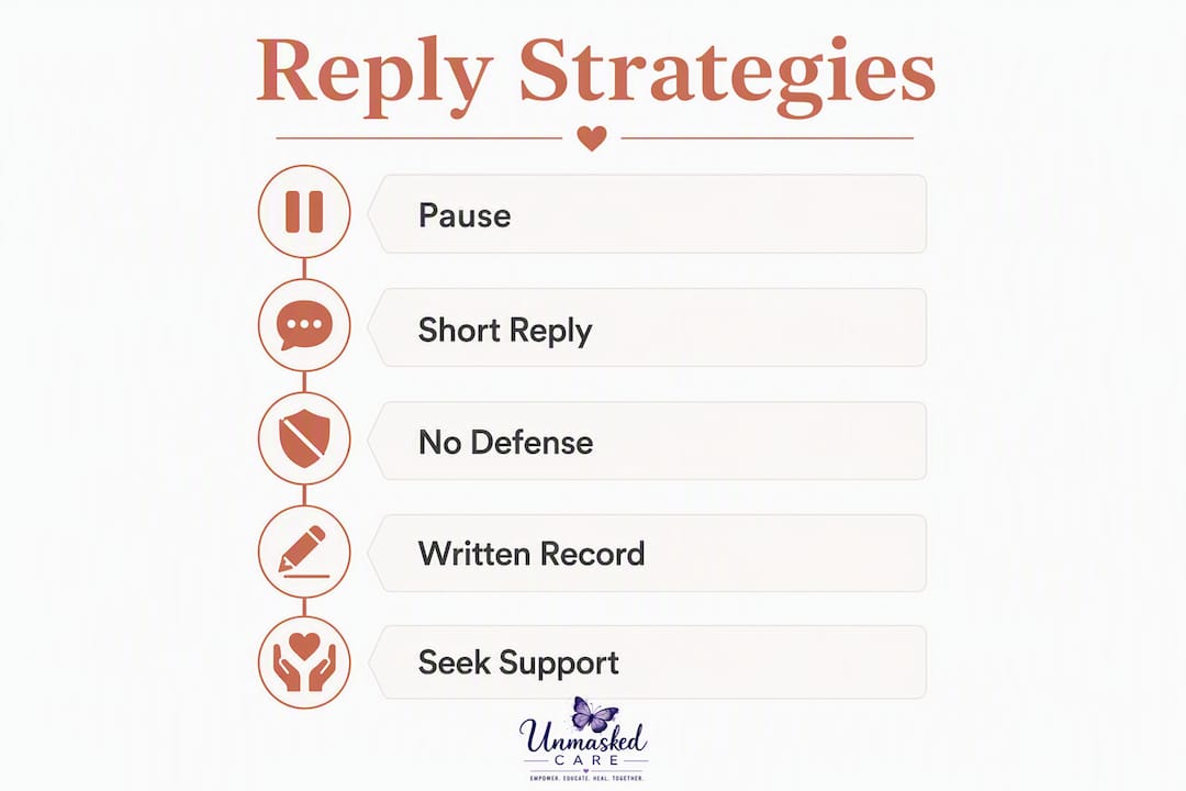 Infographic illustrating key reply strategies