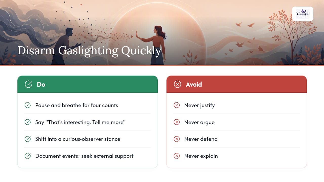 Why do neutral responses actually disarm gaslighting? — overview diagram