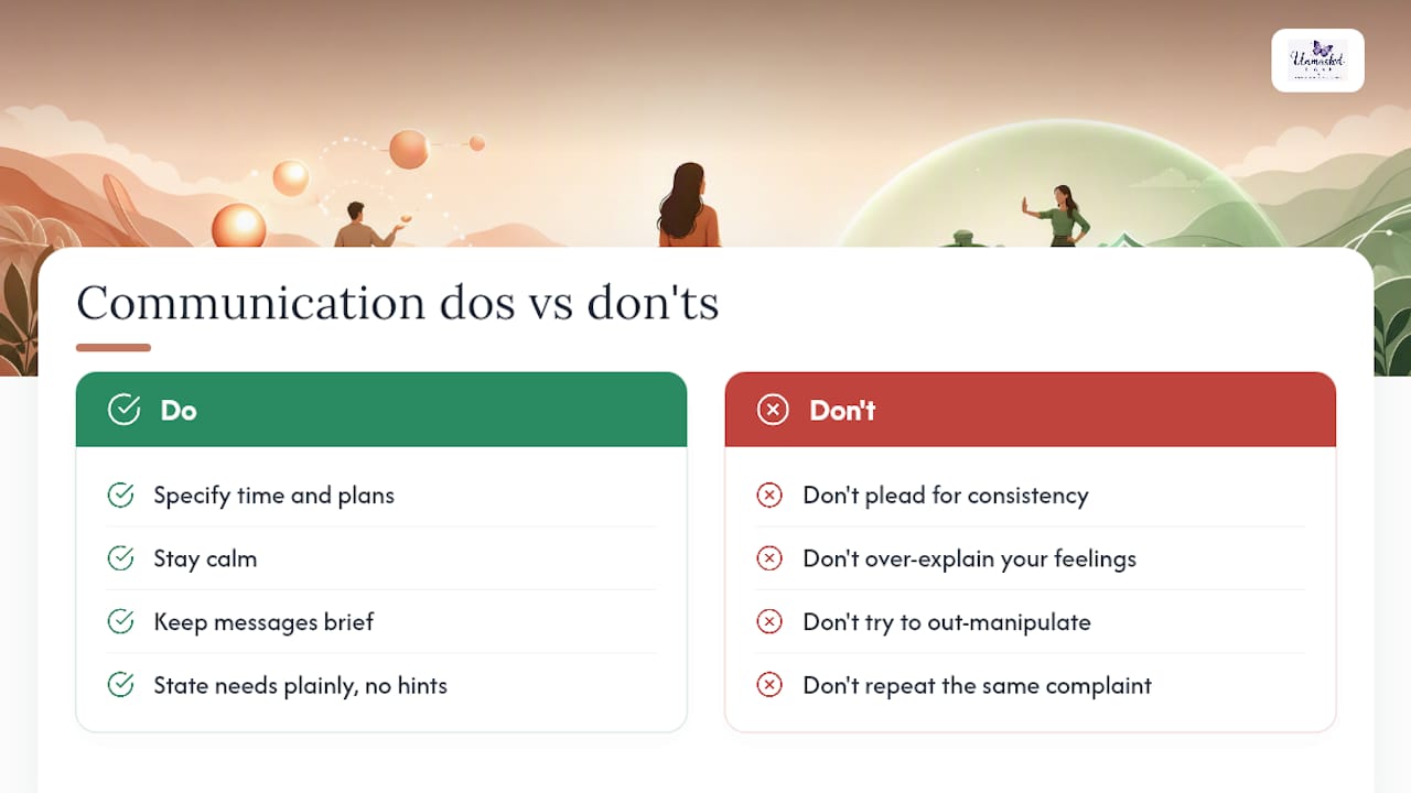Diagram of communication rules do's and don'ts