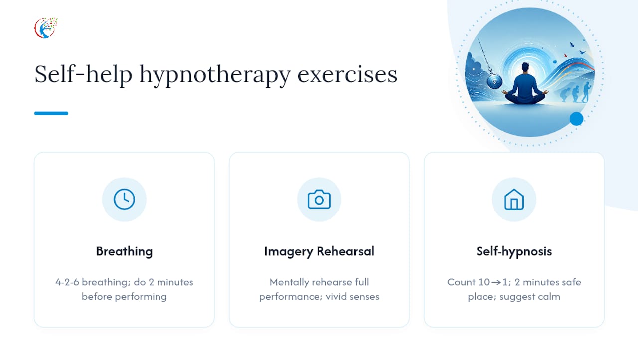 Diagram of self-help hypnotherapy exercises