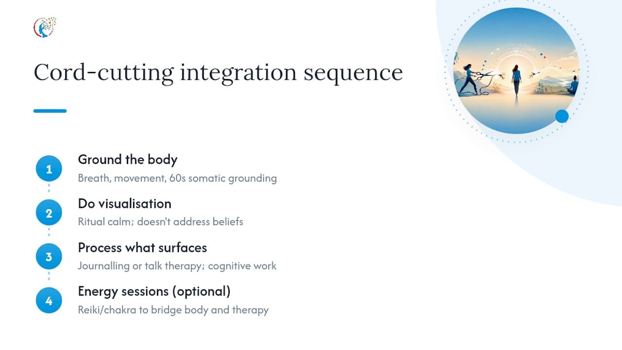 How does cord cutting fit alongside therapy and somatic work? — overview diagram