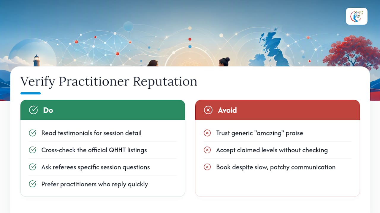 How do you verify a practitioner's reputation? — overview diagram