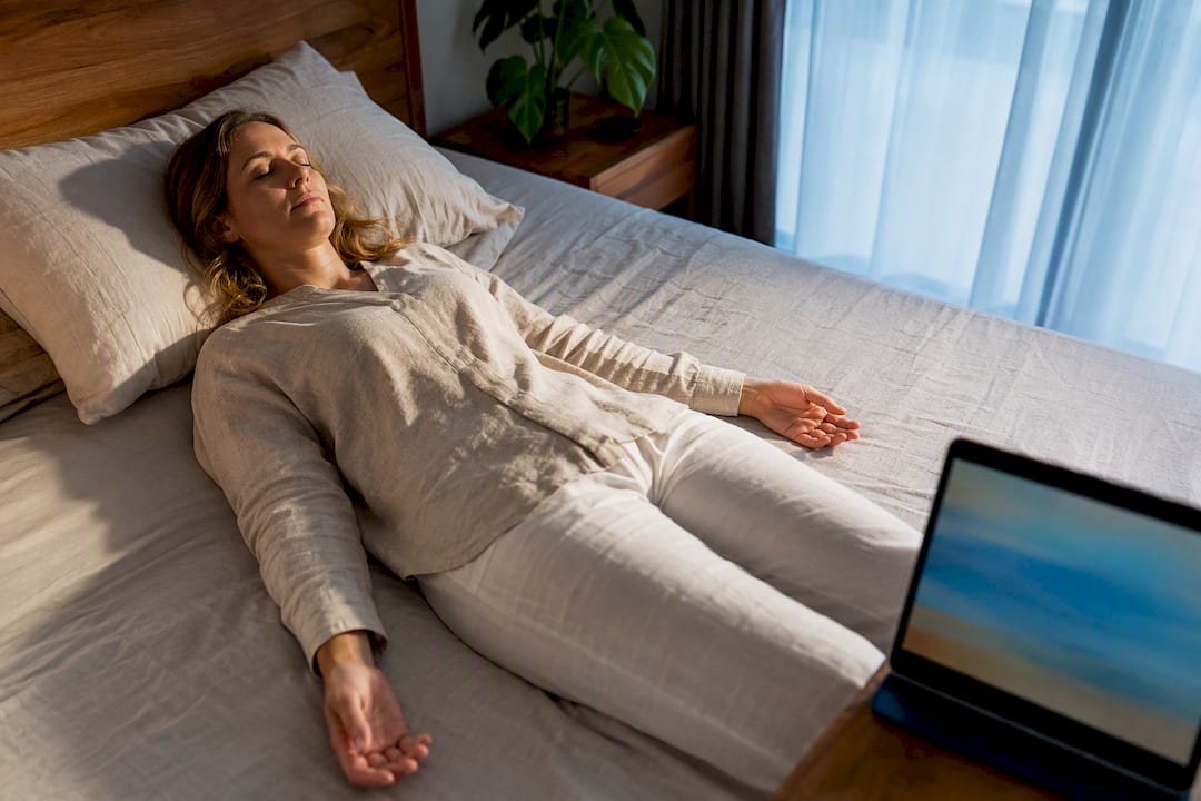 Client resting during distance Reiki session