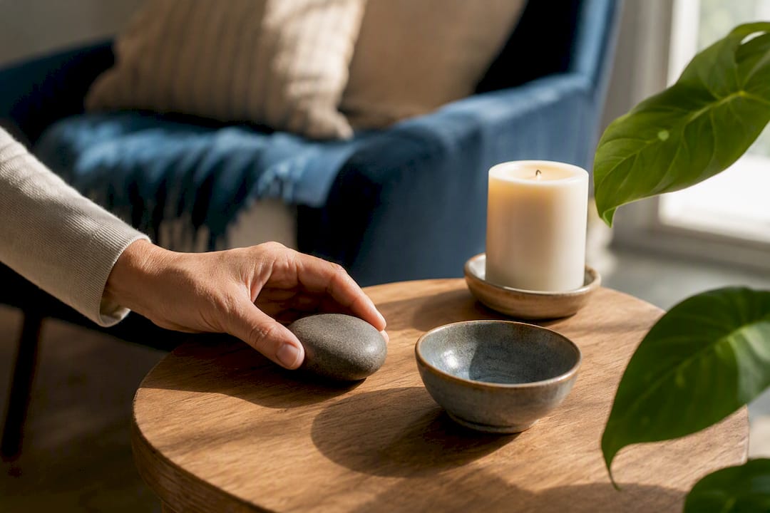 Hand using objects for post-session grounding
